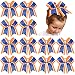 Aileam 12 PCS 8" Large Glitter Cheer Bows Blue Orange Girl Hair Bows Sparkly Cheerleading Softball Team Bow Hair Accessories for cheerleaders football Competition Sports - Image 2