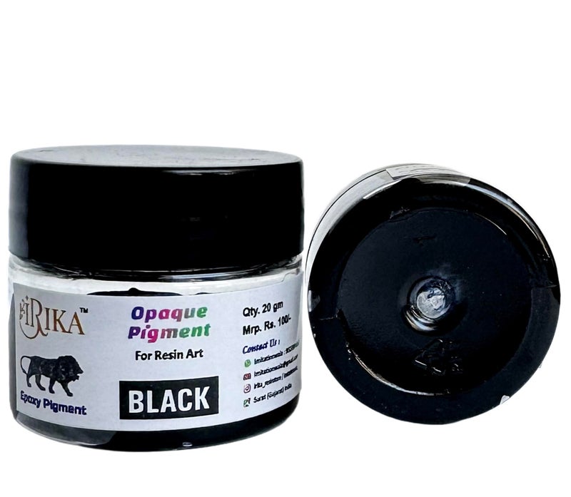 IRIKA 20g Epoxy Resin Opaque Pigment - Vibrant Colors for Art & Craft Projects (black, 20 gm) - Image 1