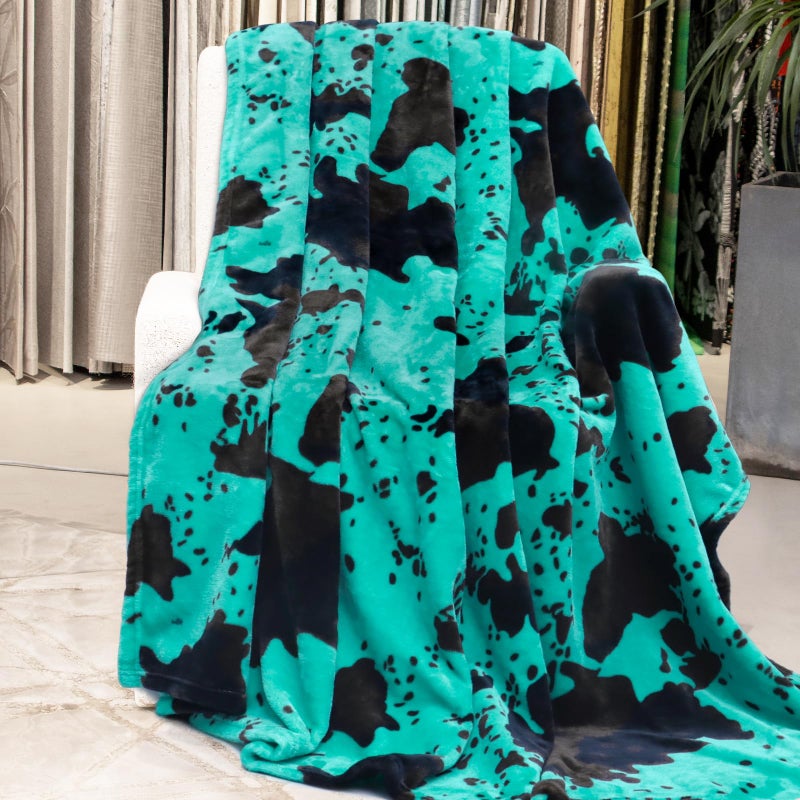 GEULAY Fleece Throw Blanket for Bed Teal Blue Soft Fuzzy Blankets for Adults Kids Turquoise Graduation Decorations for Bedroom Living Room Home Birthday Gifts for Girls Boys Her Him 50x60 Inches - Image 2