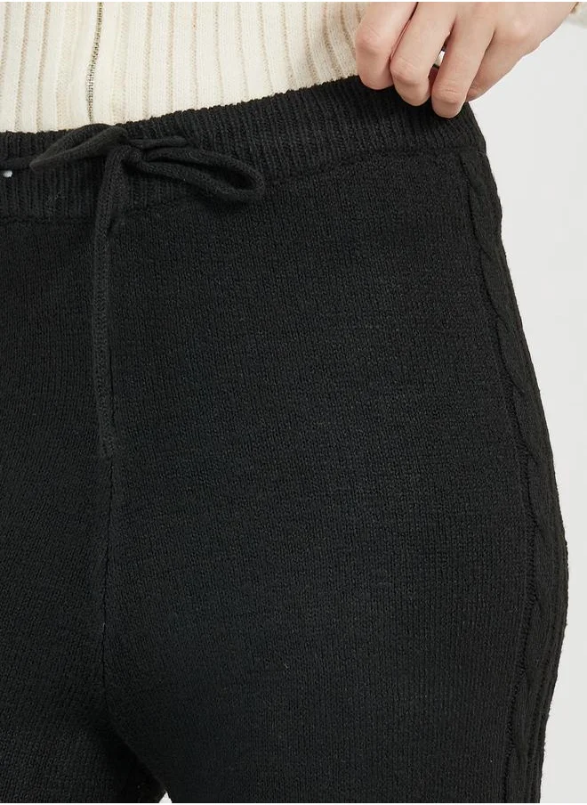 Styli Flat Knit Wide Leg Pants