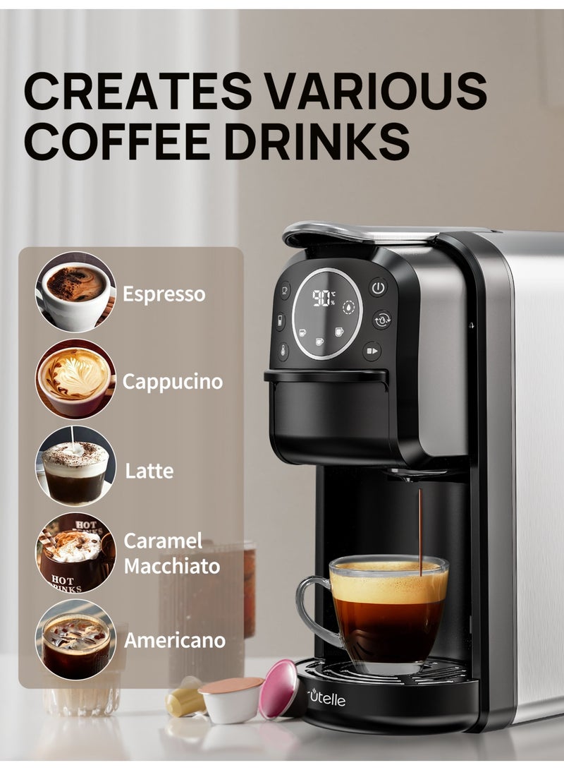 بريتيل آلة صنع قهوة الإسبريسو، كبسولات، ضغط ٢٠ بار، كابتشينو، لاتيه، أمريكانو، مناسبة للمنازل والمكاتب والفنادق. - Image 2