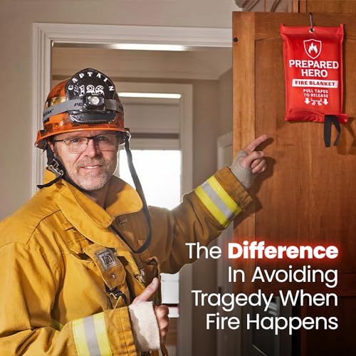 Prepared Hero Emergency Fire Blanket - 8 Pack - Fire Suppression for Kitchen, 39” x 39” Fiberglass Fire Blanket for Home - Image 2