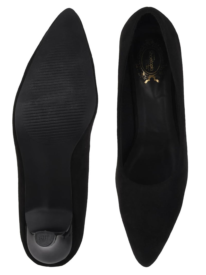 Shoetopia Women's Block Heel Pumps Black,6 UK - Image 5