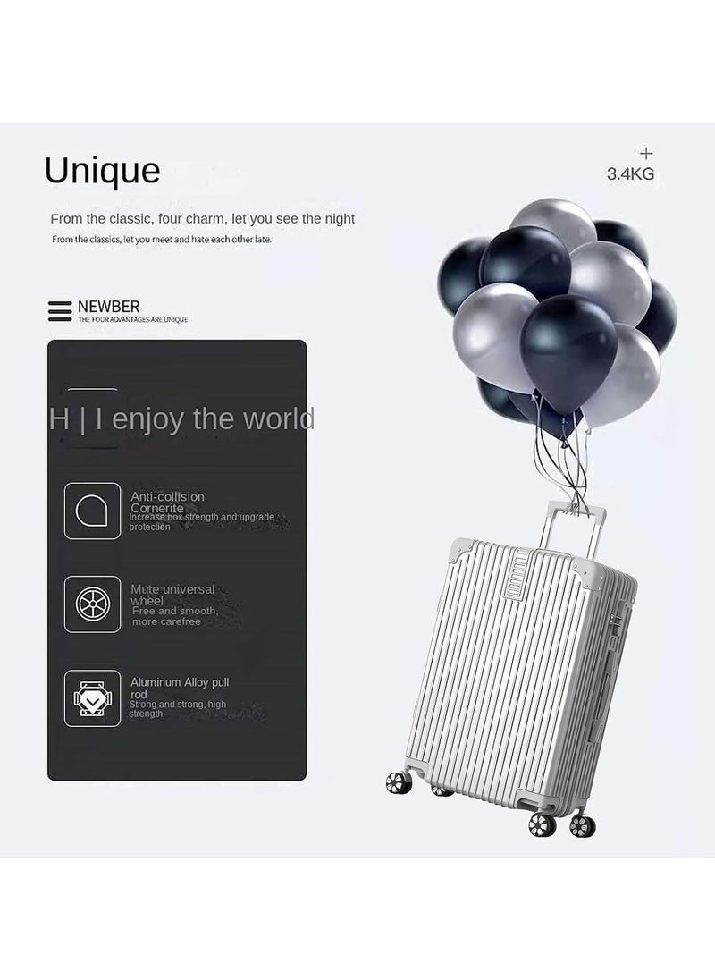 Jorunb - Luggage Set of 3 Hardside Carry on Suitcase Sets with Spinner Wheels & TSA lock, Portable Lightweight ABS Luggages for Travel, Business - Silver(20/24/28) - Image 1