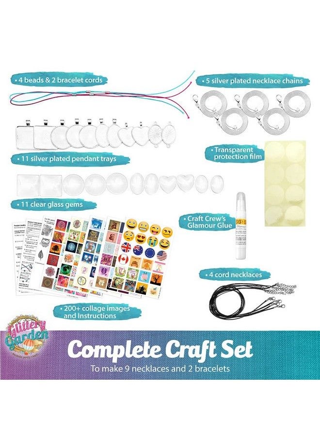Glittery Garden - Girls Jewelry Making Kit. Best Necklace Pendant & Bracelet Crafting Set With Glass Beads & Charms. Fashion Accessories Arts Crafts Supplies. Birthday Gift - Image 1