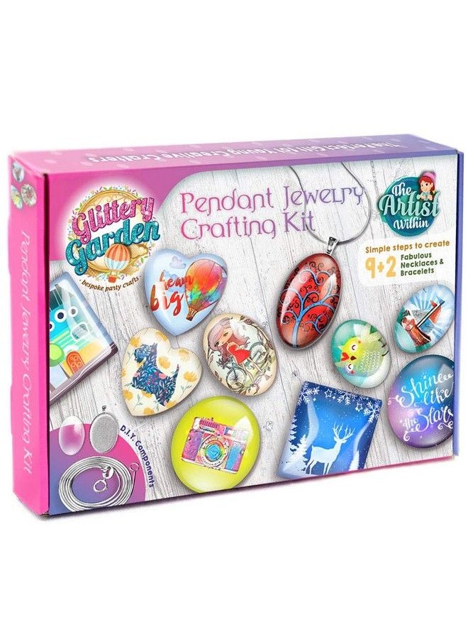 Glittery Garden - Girls Jewelry Making Kit. Best Necklace Pendant & Bracelet Crafting Set With Glass Beads & Charms. Fashion Accessories Arts Crafts Supplies. Birthday Gift - Image 1