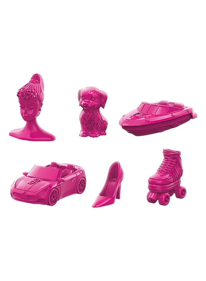 Monopoly Monopoly Barbie Edition Board Game – Own Your Dream World, Build Your Barbie Empire, and Live Out Fashion & Career Goals – Fun Family Game for Kids & Adults with 6 Barbie-Themed Pink Zinc Tokens, Ages 8+