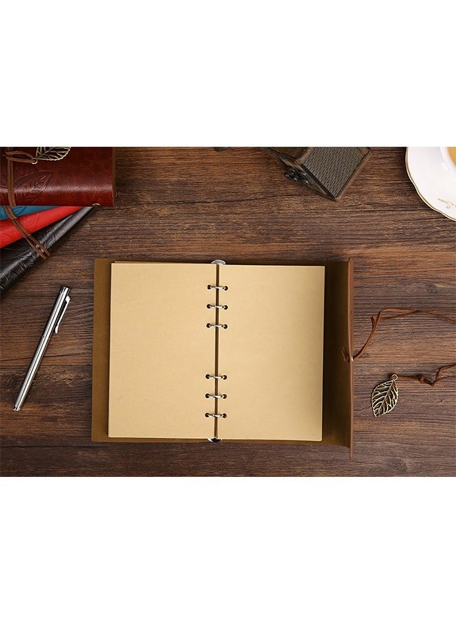 Vintage Leather Notebook, Blank Writing Journal Notebook, Classic Maple Leaf Vintage Spiral Bound Notebook, Travel Journals Art Sketchbook (A6) - Image 4