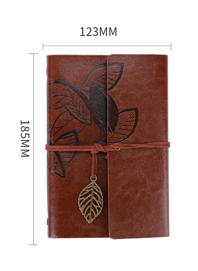 Vintage Leather Notebook, Blank Writing Journal Notebook, Classic Maple Leaf Vintage Spiral Bound Notebook, Travel Journals Art Sketchbook (A6) - Image 2