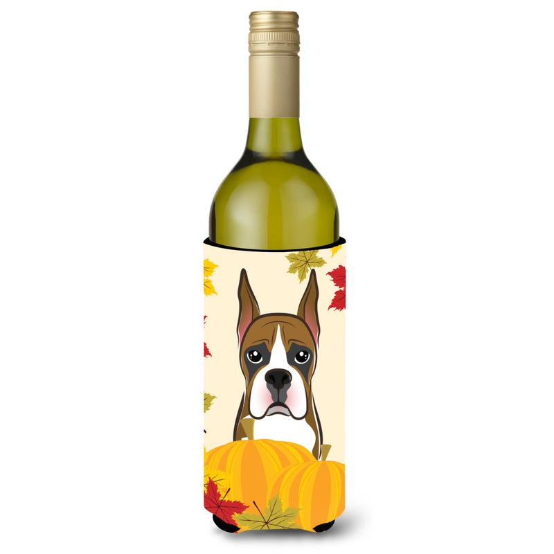 Caroline's Treasures ""Caroline's Treasures BB2029LITERK """"Boxer Thanksgiving"""" Wine Bottle Hugger Koozie  750ml  Multicolor""