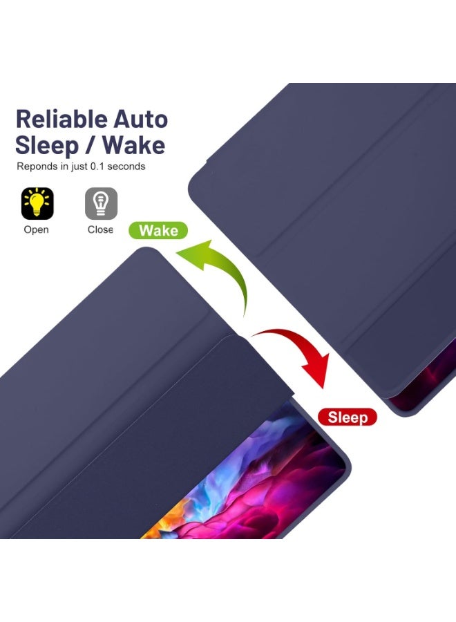 MIGOFAST Samsung Galaxy Tab A11+/2025 11Inch – Multi-Angle Stand PU Leather Soft Cover with Hidden Pencil Holder,Slim Lightweight Back Protective Folio A11 Plus 2025 Blue - Image 2