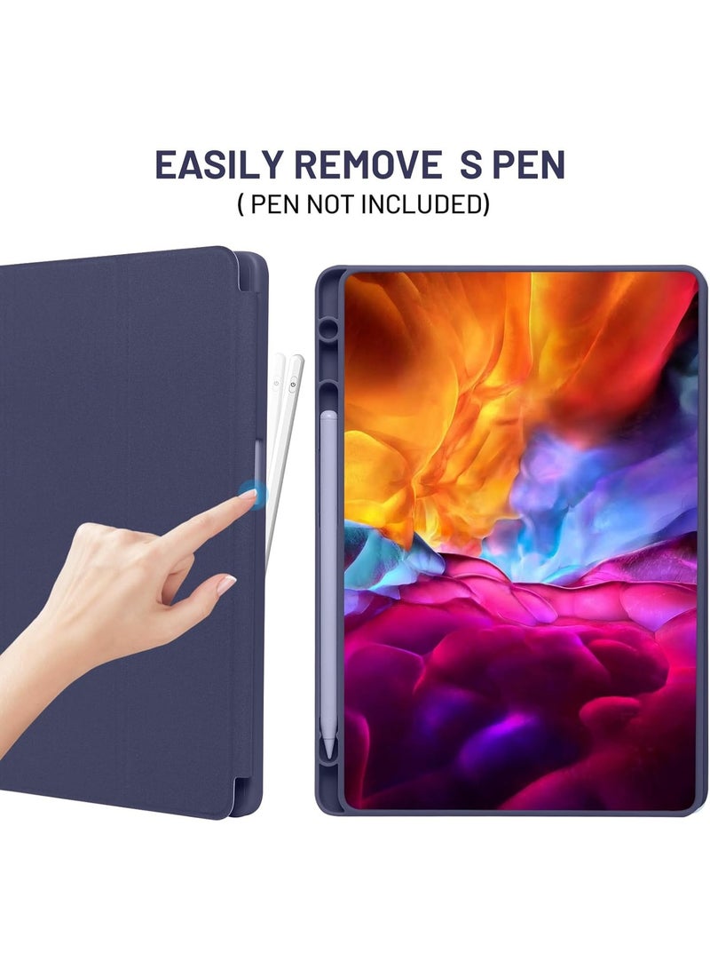 MIGOFAST Samsung Galaxy Tab A11+/2025 11Inch – Multi-Angle Stand PU Leather Soft Cover with Hidden Pencil Holder,Slim Lightweight Back Protective Folio A11 Plus 2025 Blue - Image 3