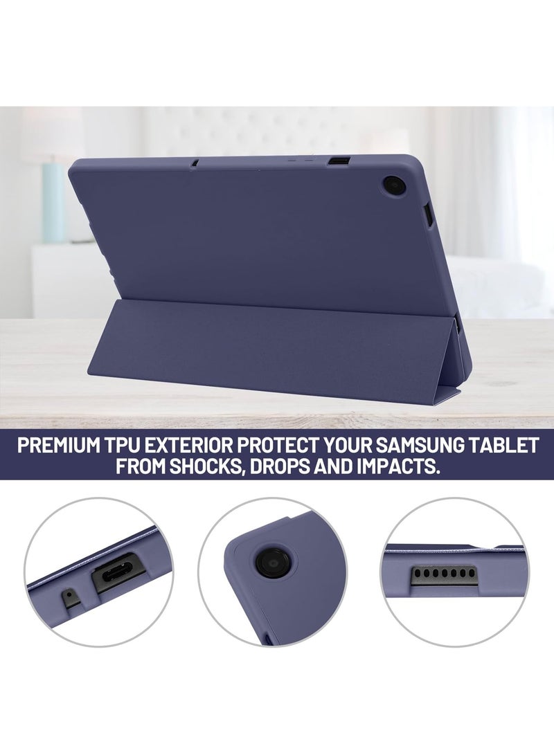 MIGOFAST Samsung Galaxy Tab A11+/2025 11Inch – Multi-Angle Stand PU Leather Soft Cover with Hidden Pencil Holder,Slim Lightweight Back Protective Folio A11 Plus 2025 Blue - Image 4
