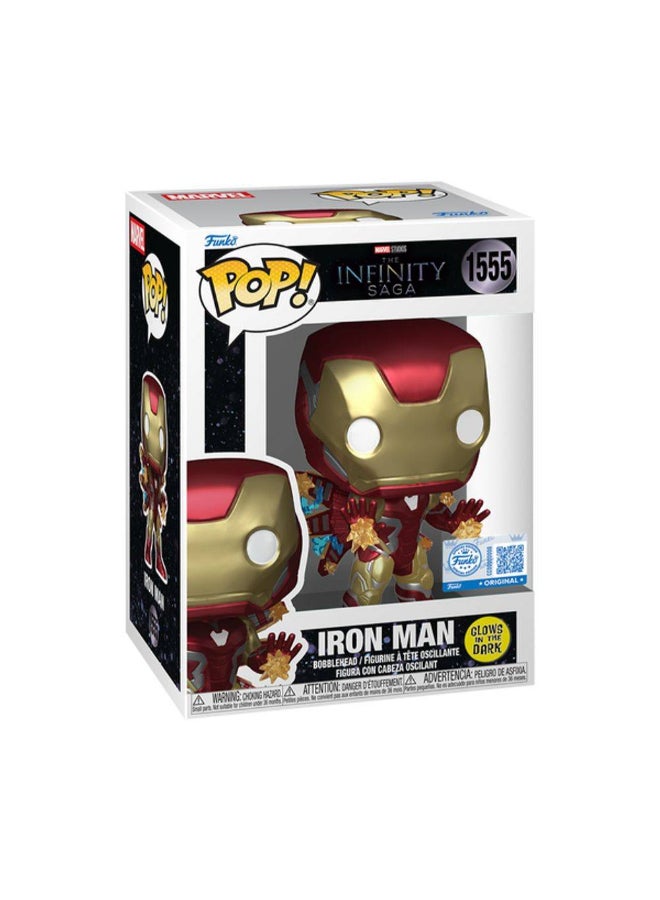 Funko POP! Marvel The Infinity Saga Iron Man Beams Glow-in-the-Dark Vinyl Bobblehead (9.9 cm) - Image 1