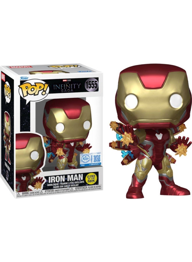 Funko POP! Marvel The Infinity Saga Iron Man Beams Glow-in-the-Dark Vinyl Bobblehead (9.9 cm) - Image 2