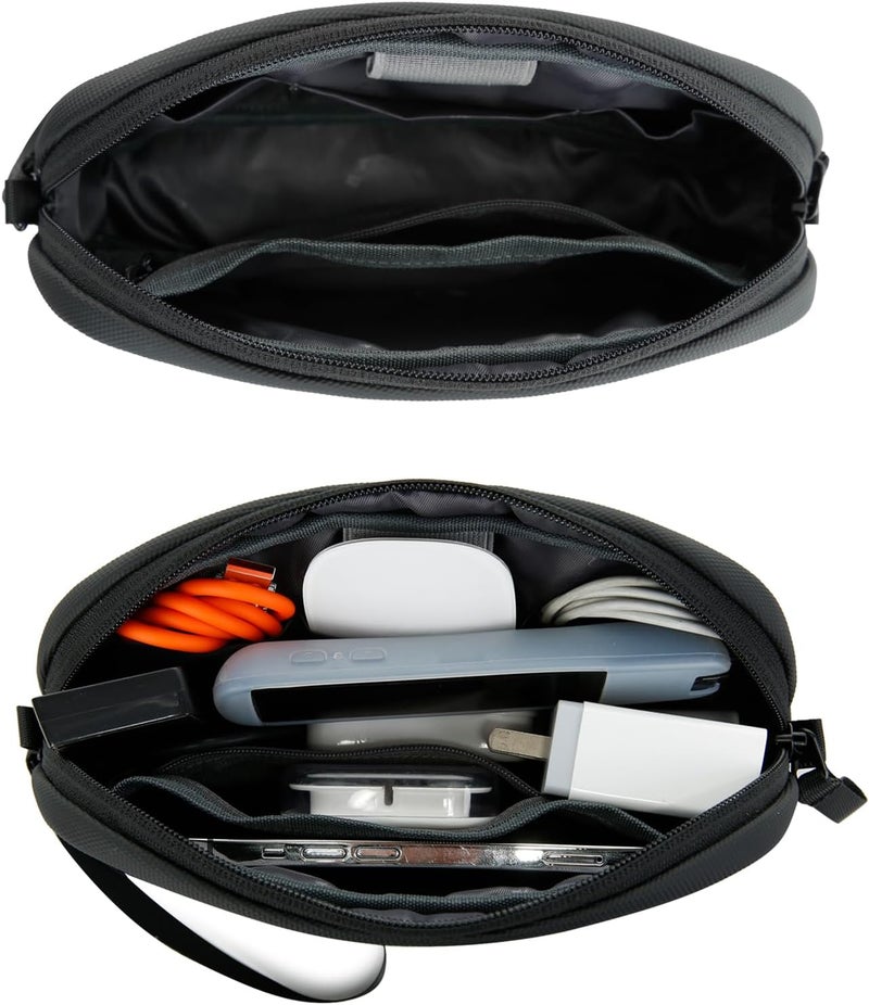 BANGE Travel Organizer Case, Water Resistant Electronics Travel Bag Organizer for Cable, Tech Pouch Accessories Carry Storage for Cord, Phone, Cables, Airpods, USB Flash Drive, Daily Items - Image 2