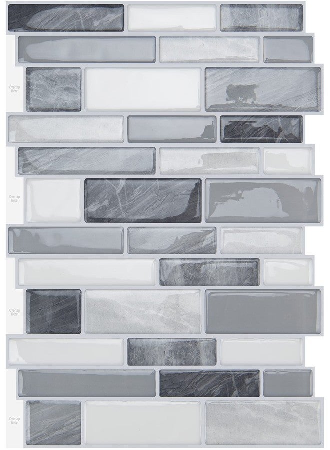 WOWSTAR 10-Sheet Peel and Stick Backsplash Tile for Kitchen Wall, Back Splash Stick On Tiles for Kitchen (12"x 12", Gray) - Image 1