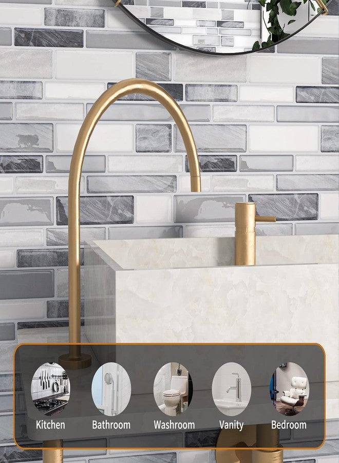 WOWSTAR 10-Sheet Peel and Stick Backsplash Tile for Kitchen Wall, Back Splash Stick On Tiles for Kitchen (12"x 12", Gray) - Image 3