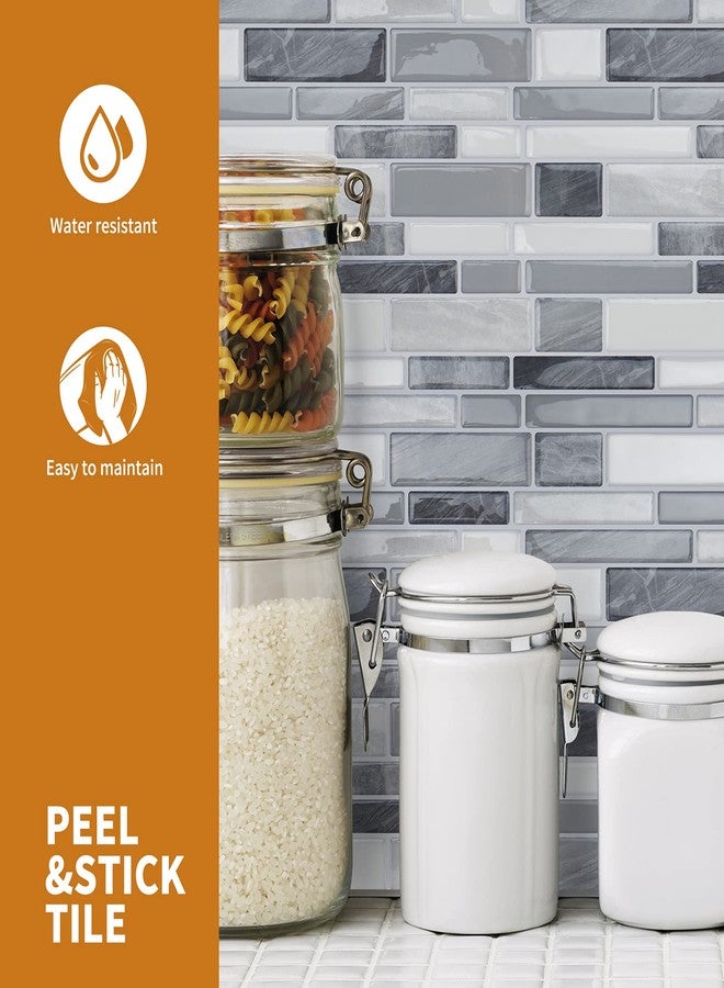 WOWSTAR 10-Sheet Peel and Stick Backsplash Tile for Kitchen Wall, Back Splash Stick On Tiles for Kitchen (12"x 12", Gray) - Image 4