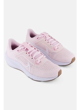 Nike Women Air Zoom Pegasus 40 Lace Up Running Shoes, Pink  - Image 1