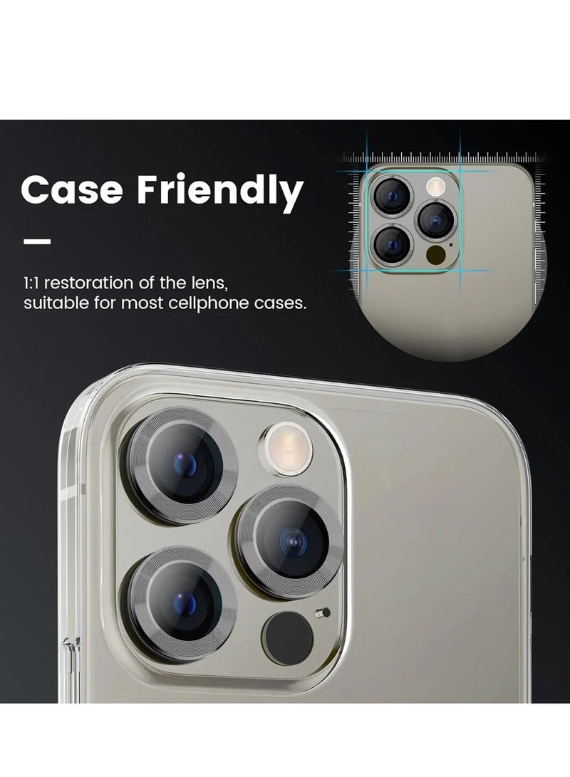 هيكسابيكس واقيات عدسة الكاميرا لجهاز ايفون 15 برو ماكس من التيتانيوم الطبيعي - Image 2