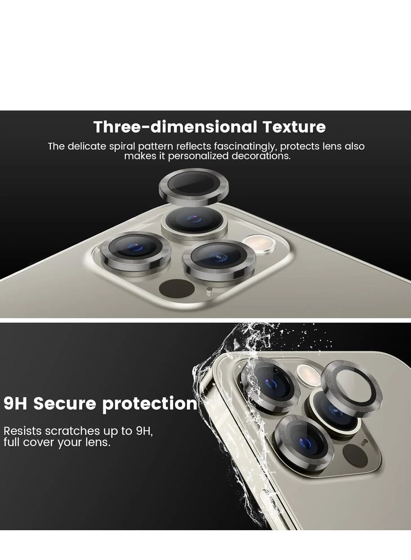 هيكسابيكس واقيات عدسة الكاميرا لجهاز ايفون 15 برو ماكس من التيتانيوم الطبيعي - Image 3