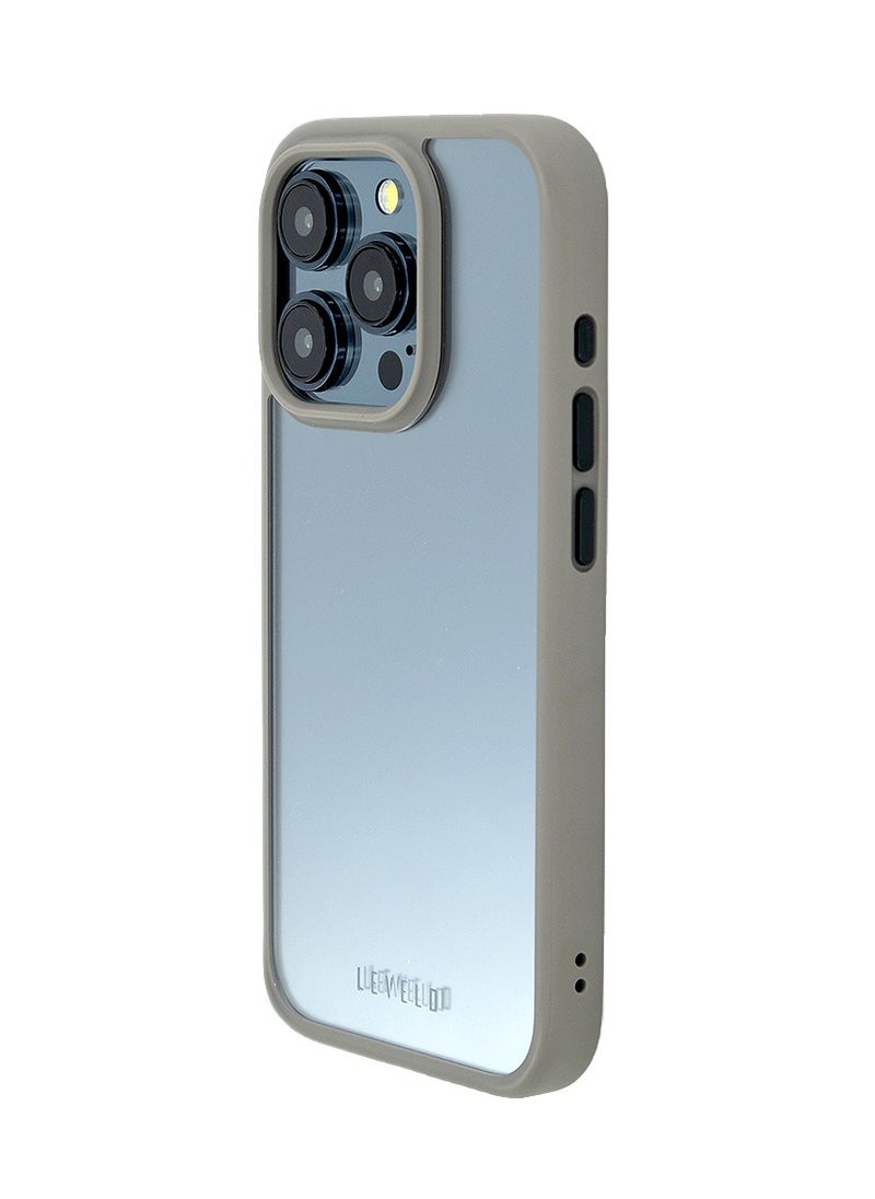 LEVELO Levelo iPhone 15 Pro Airguards Clear Case With Solo Shock-Proof Edges - Grey  - Image 2