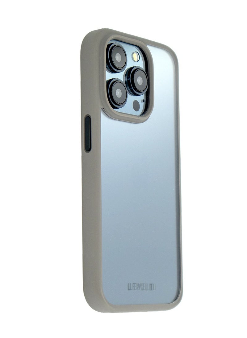 LEVELO Levelo iPhone 15 Pro Airguards Clear Case With Solo Shock-Proof Edges - Grey  - Image 3