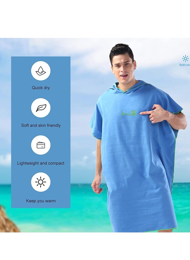 TRASSLE Surf Poncho Changing Towel Quickly with Hood Microfiber Beach Blanket Bath Towel Swim Towel Wetsuit Beach Poncho for Adults  - Image 3