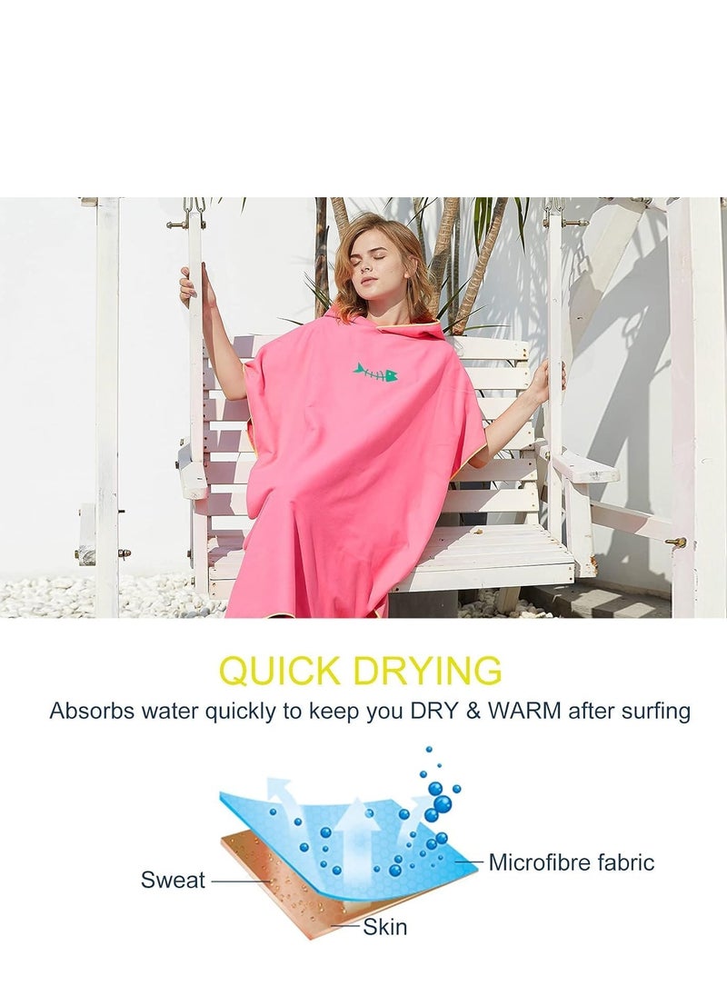 TRASSLE Surf Poncho Changing Towel Quickly with Hood Microfiber Beach Blanket Bath Towel Swim Towel Wetsuit Beach Poncho for Adults  - Image 5