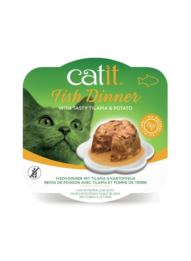 API Catit Fish Dinner, Tilapia & Potato 80 g, 6pcs/box - Image 1