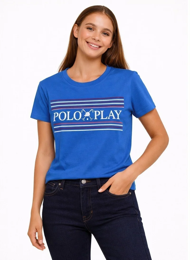 Polo Play Ladies Graphic T-shirt -ROYAL BLUE