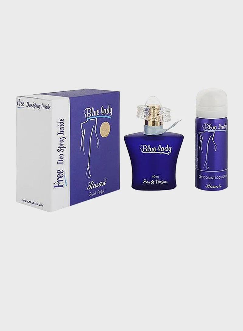 Rasasi Blue Lady Edp + Free Deo Spray 40, 50Ml