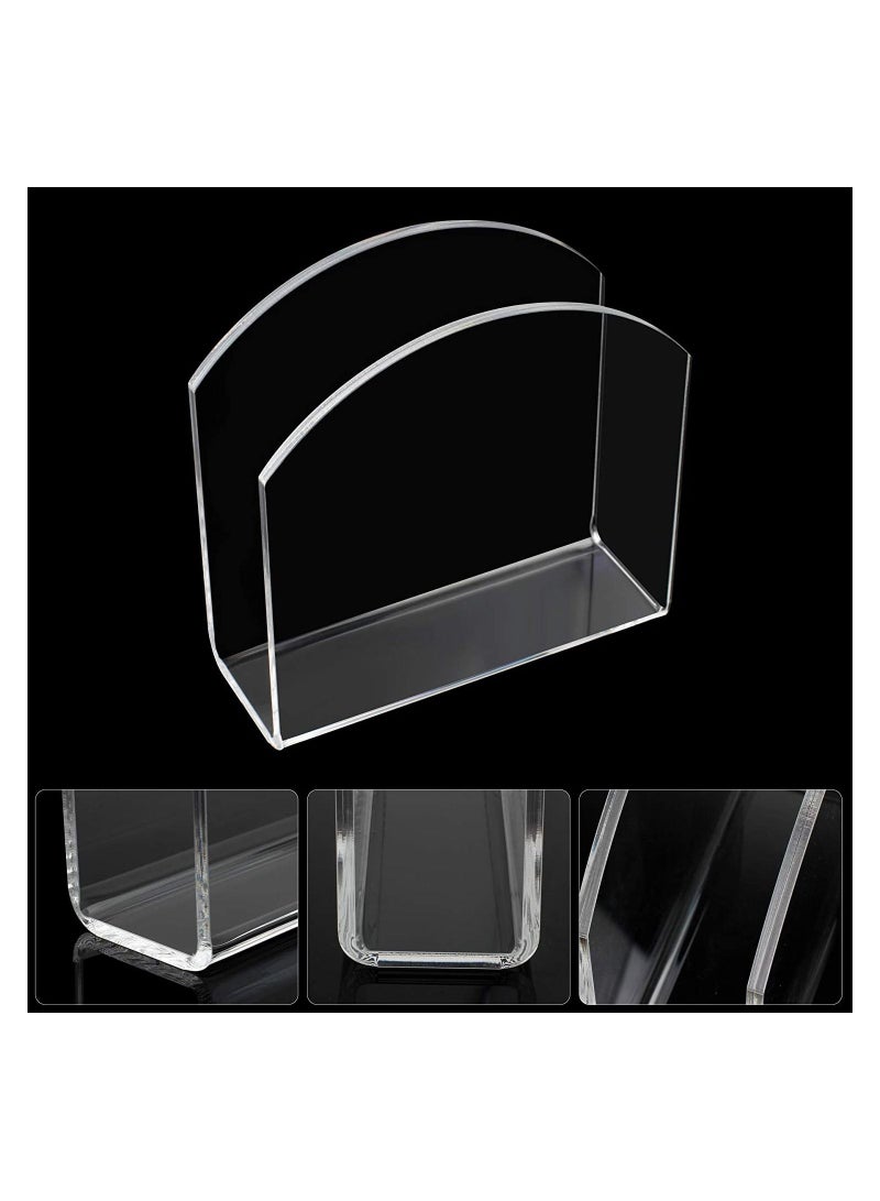 كاست ويف حامل مناديل أكريليك شفاف للطاولات حامل مناديل ورقية شفافة حامل منضدة قائم بذاته موزع مناديل لتناول العشاء والمطبخ والمطعم وإكسسوارات ديكور المنزل - Image 2