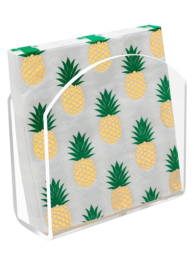 كاست ويف حامل مناديل أكريليك شفاف للطاولات حامل مناديل ورقية شفافة حامل منضدة قائم بذاته موزع مناديل لتناول العشاء والمطبخ والمطعم وإكسسوارات ديكور المنزل - Image 1