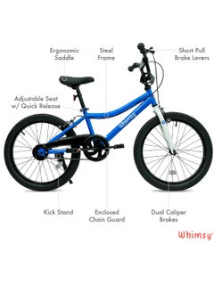 Whimsy Whimsy - Classic 20" Kids Bike 2-Minute Assembly, Handbrake, Child-Friendly Cycle, Adjustable Saddle - Blue  - Image 3