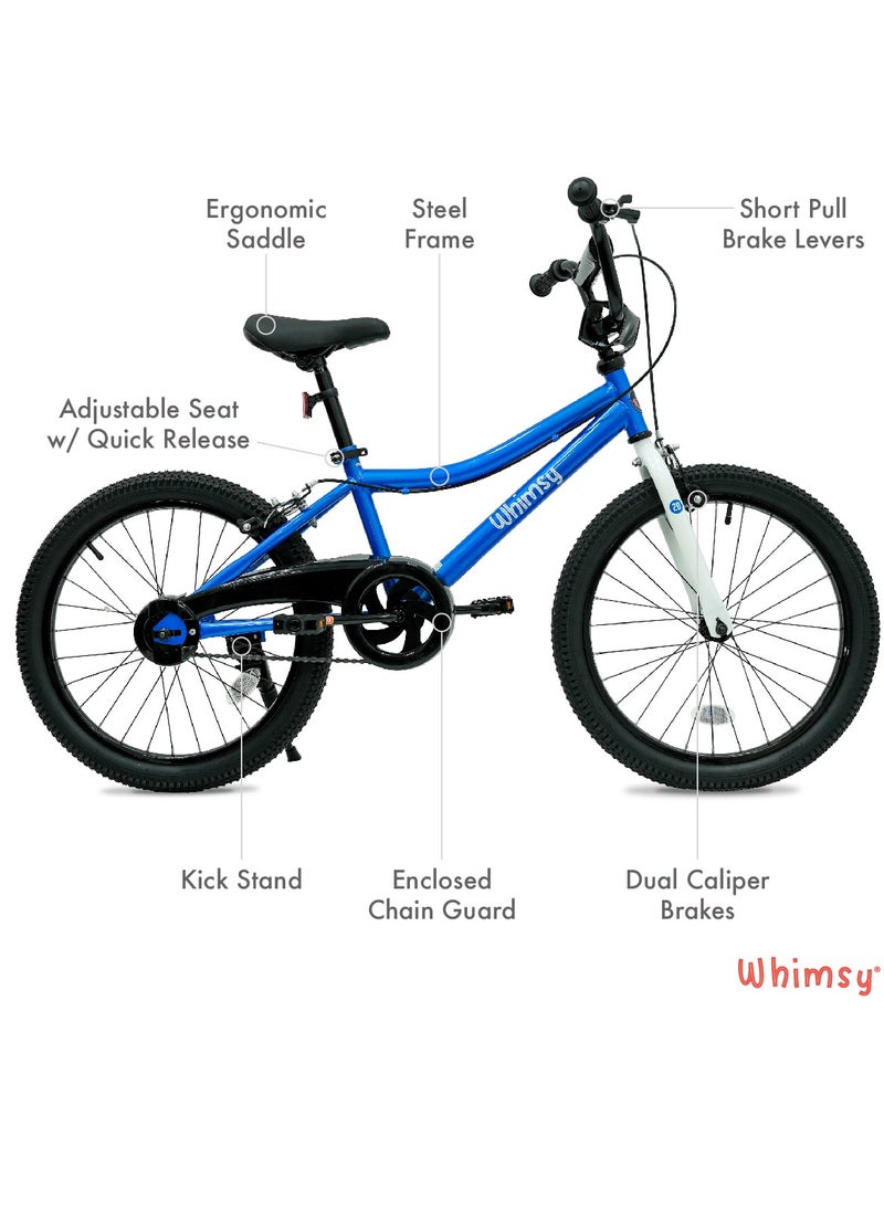 Whimsy Whimsy - Classic 20" Kids Bike 2-Minute Assembly, Handbrake, Child-Friendly Cycle, Adjustable Saddle - Blue  - Image 3