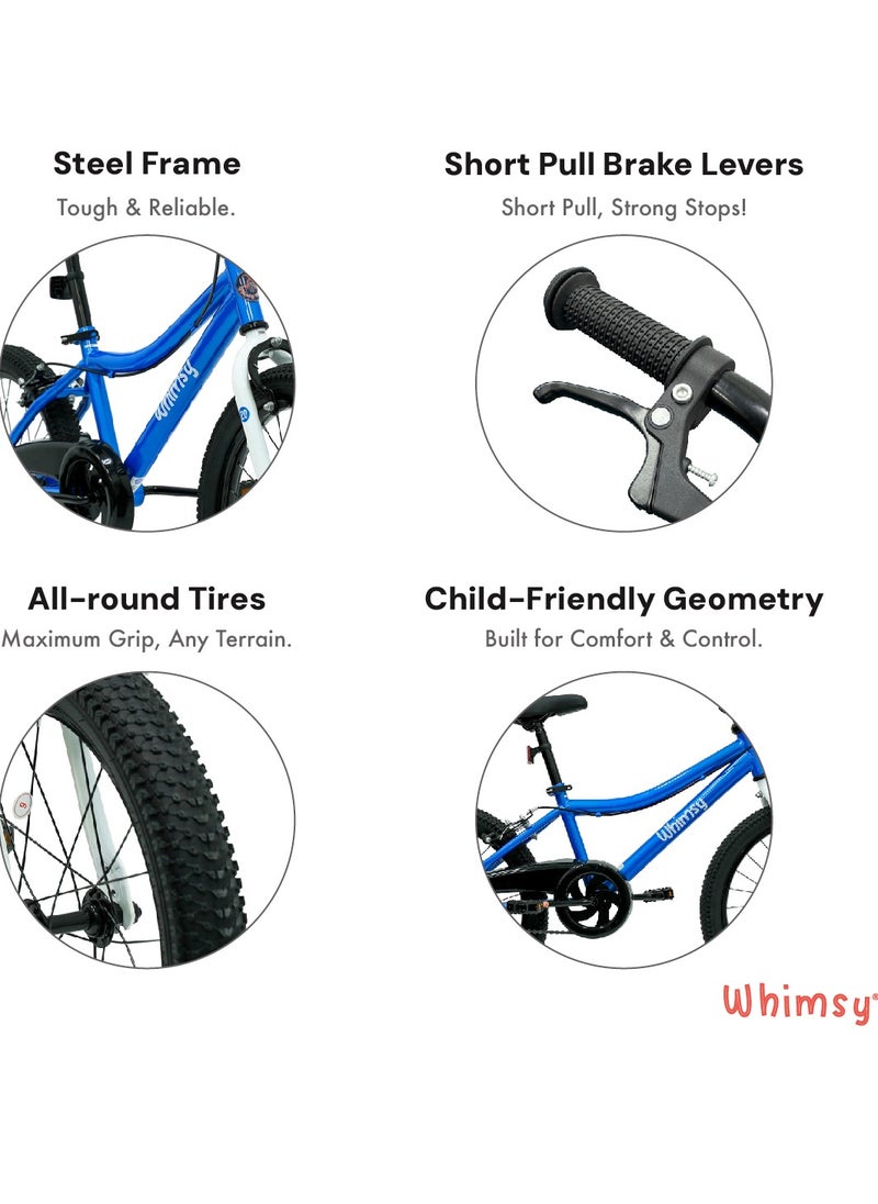 Whimsy Whimsy - Classic 20" Kids Bike 2-Minute Assembly, Handbrake, Child-Friendly Cycle, Adjustable Saddle - Blue  - Image 4