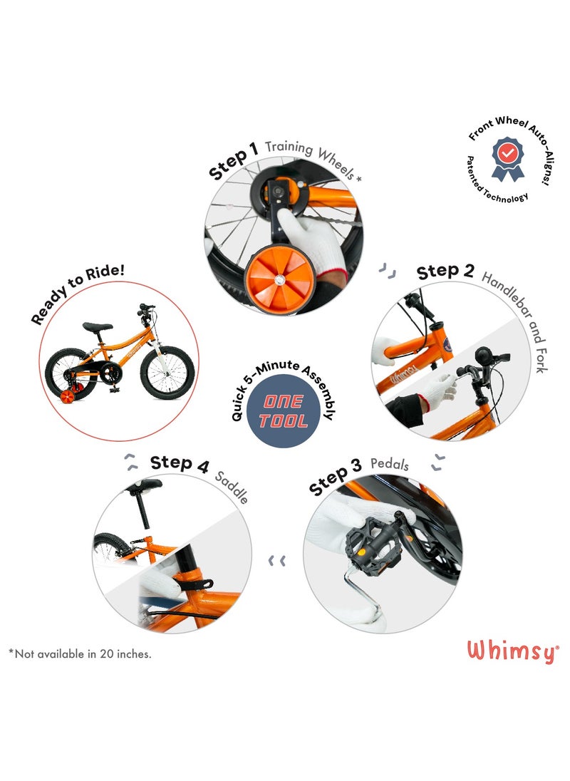 Whimsy Whimsy - Classic 20" Kids Bike 2-Minute Assembly, Handbrake, Child-Friendly Cycle, Adjustable Saddle - Blue  - Image 5