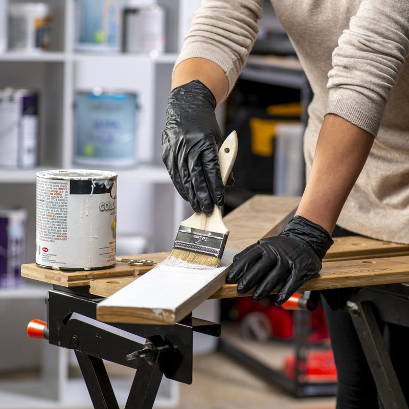 Comfy Package [100 Count HEAVY DUTY Black Nitrile Gloves Disposable Latex Free, 6 Mil Extra Strength, Powder Free, Chemical Resistant, Textured Fingertips - Large - Image 4