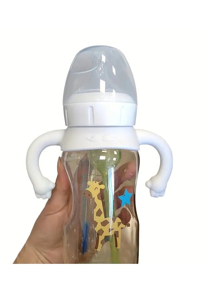 Little tots Little-Hand Shaped Silicone Bottle Handle Sleeve: Multi-Functional Soft Grip for Most Standard Baby Bottles - Suitable for Ages 0-3 White color 