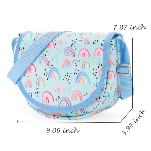 Choco Mocha Girls Purses for Kids 6-8 Girls Crossbody Purse for Girls age 8-10 Kids Crossbody Bag for Girls Crossbody Bag Rainbow Purse for Little Girls age 4-6 5-7 6 8 9 Valentines Gifts Blue - Image 3