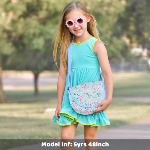Choco Mocha Girls Purses for Kids 6-8 Girls Crossbody Purse for Girls age 8-10 Kids Crossbody Bag for Girls Crossbody Bag Rainbow Purse for Little Girls age 4-6 5-7 6 8 9 Valentines Gifts Blue - Image 2