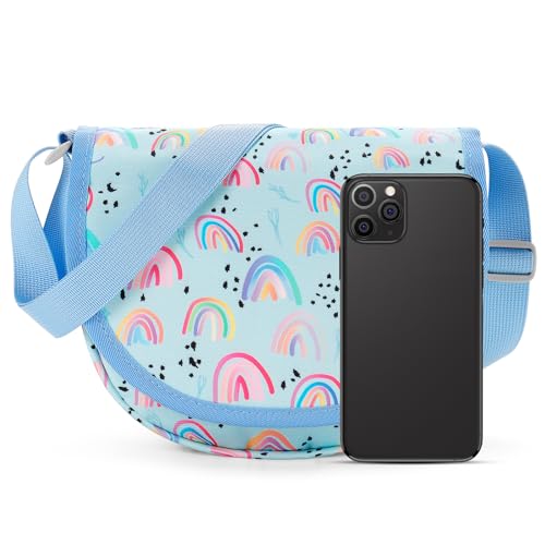 Choco Mocha Girls Purses for Kids 6-8 Girls Crossbody Purse for Girls age 8-10 Kids Crossbody Bag for Girls Crossbody Bag Rainbow Purse for Little Girls age 4-6 5-7 6 8 9 Valentines Gifts Blue - Image 4