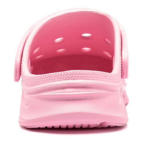 BODATU Kids Clogs Home Garden Slip On Water Shoes for Boys Girls Indoor Outdoor Beach Sandals Children Classic Slippers Pink, 4 Toddler - Image 4