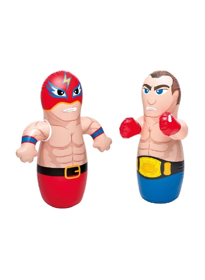 INTEX 3D Inflatable Assorted Boxer and Wrestler Bop Bags Multicolour 91 x 72 cm 44672 - Image 1