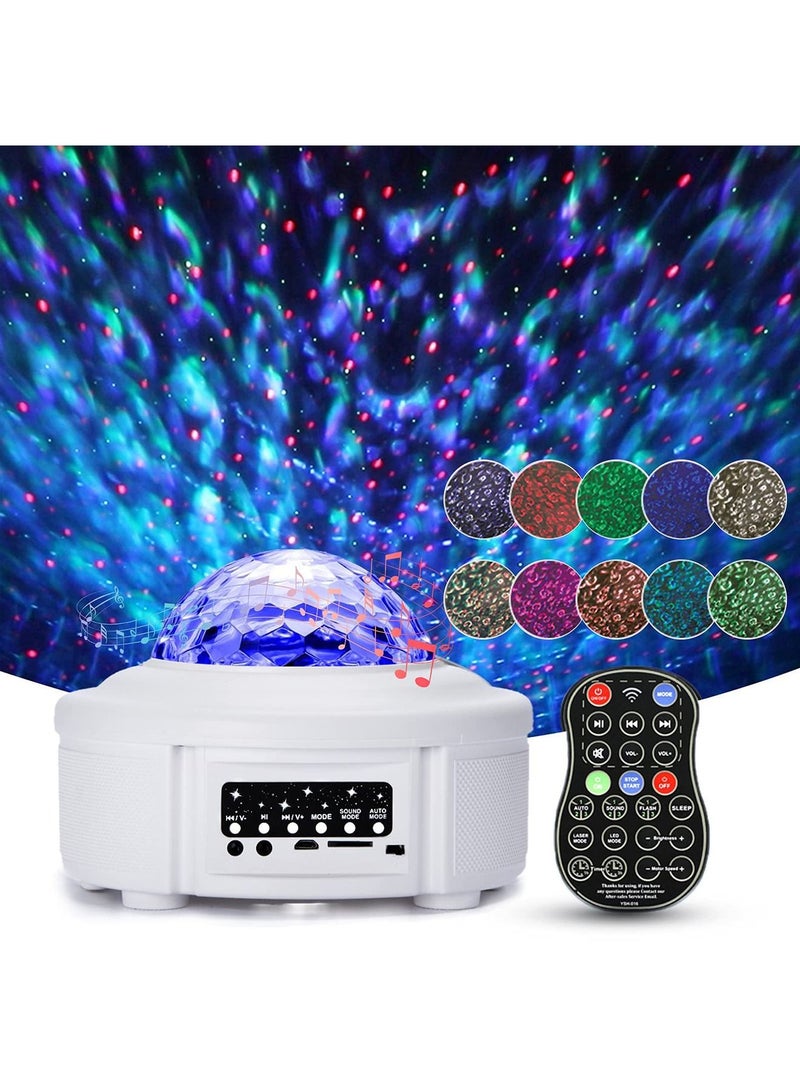 SYOSI Galaxy Star Projector Night Light Kids, Led Projector Bluetooth Speaker Baby Adults Starry Ocean Wave Lights Lamp Sound Sensor Best Gift for Birthday Party Stage Bedroom Wedding - Image 1
