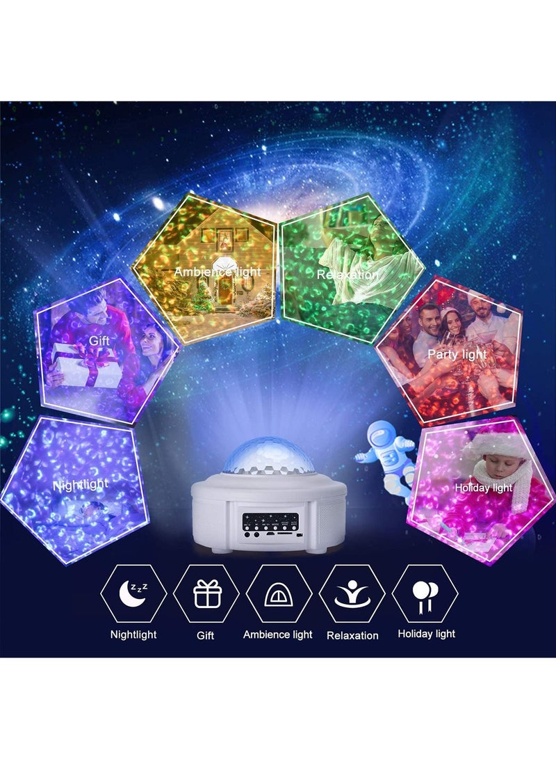 SYOSI Galaxy Star Projector Night Light Kids, Led Projector Bluetooth Speaker Baby Adults Starry Ocean Wave Lights Lamp Sound Sensor Best Gift for Birthday Party Stage Bedroom Wedding - Image 4