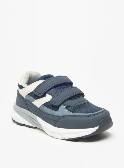 جونيورز Mesh Panelled Sneakers with Hook and Loop Closure