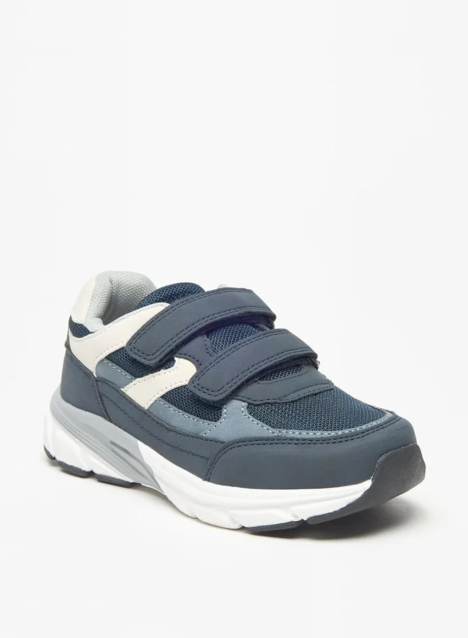 جونيورز Mesh Panelled Sneakers with Hook and Loop Closure